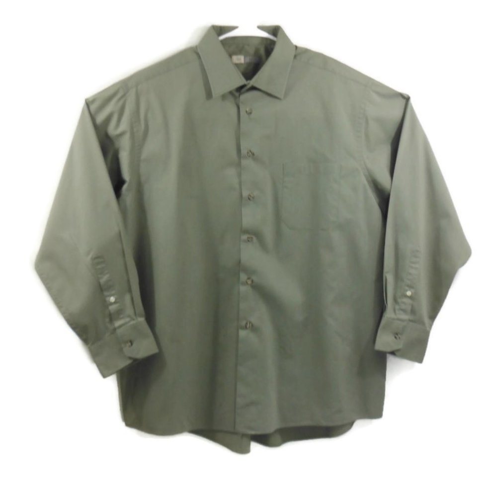 Joseph Abboud Mens Olive Green Button Front Shirt - Picture 3 of 8